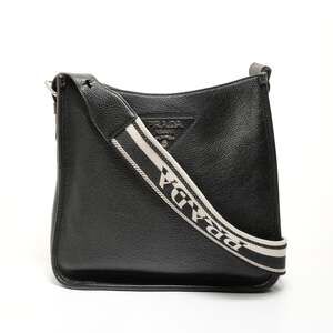 Prada Logo Strap Hobo Leather Medium #252394P19B